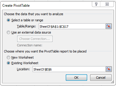 Slicer Create Pivot Table